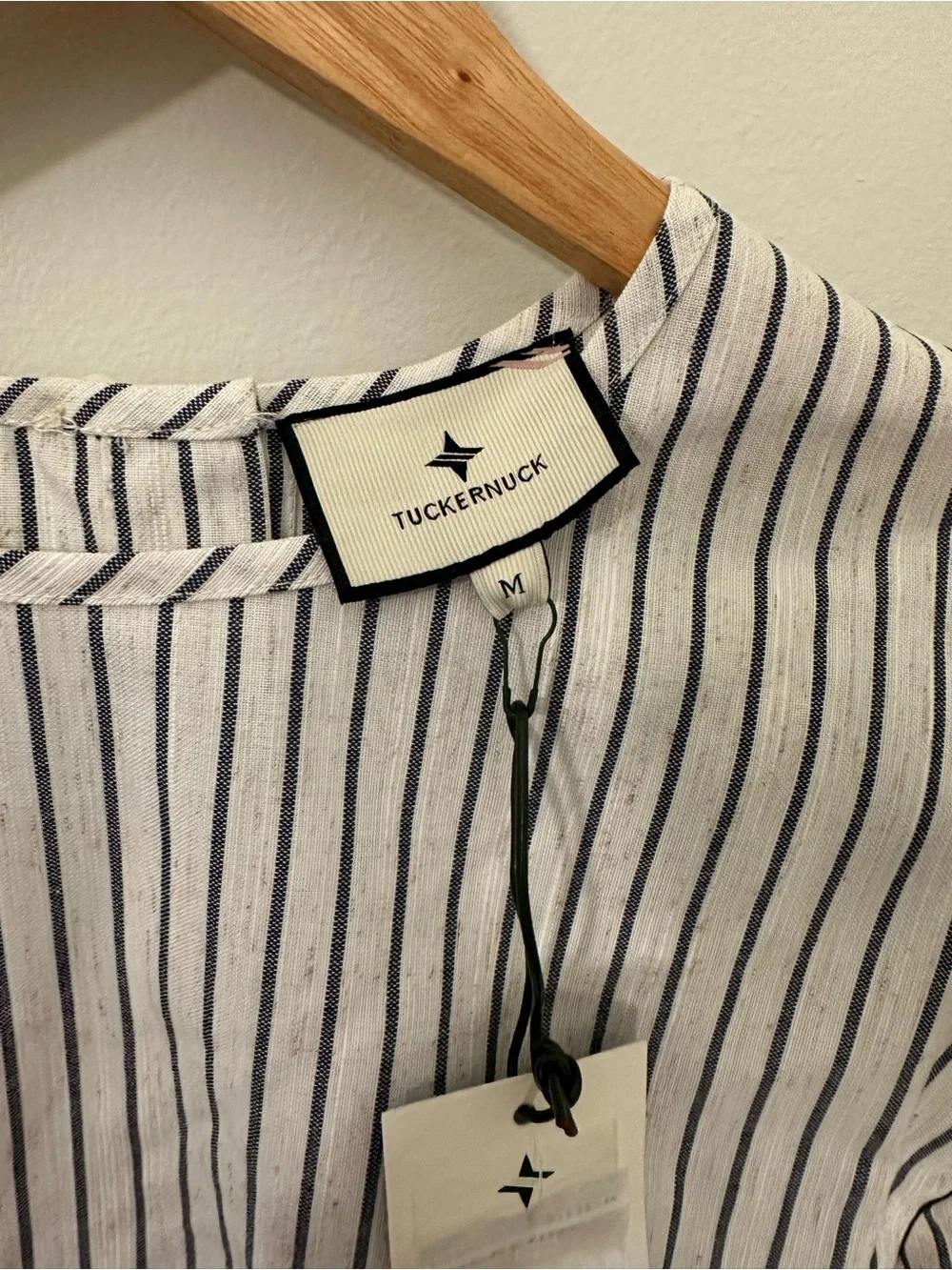 NWT Tuckernuck Edie 100% linen stripe blouse medium